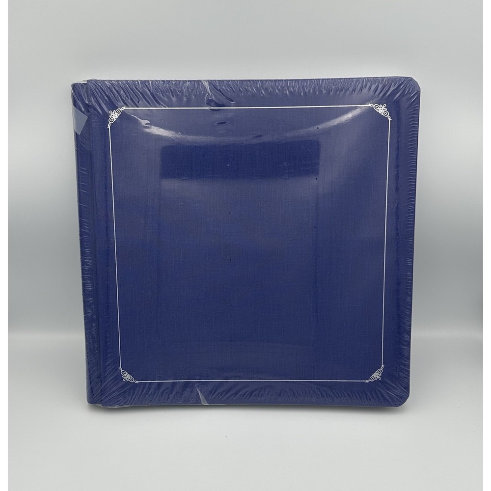 Vintage CREATIVE MEMORIES Scrapbook Album w/Pages 12" x 12" Blue w/ Silver‎ Trim